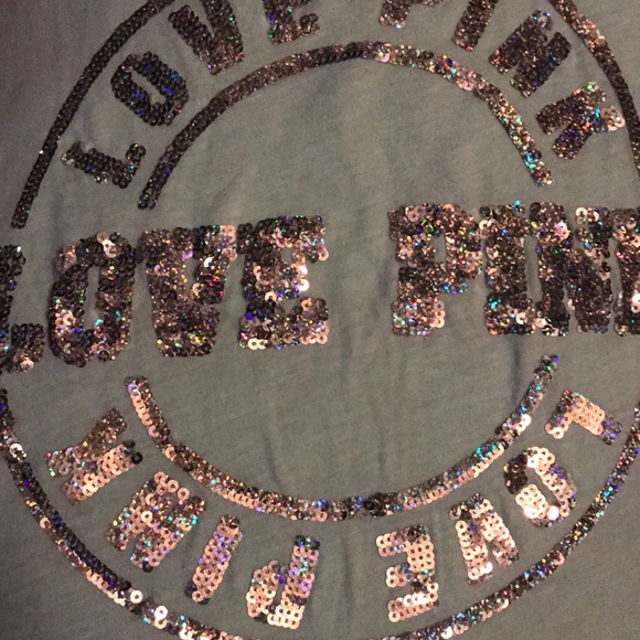 Baby blue Victoria secret shirt sleeve t shirt - Picture 3 of 3